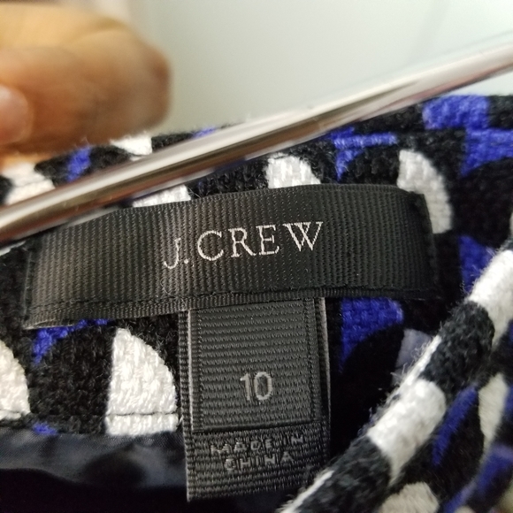 J.Crew blue printed mini lined skirt size 10  *G1 - Picture 4 of 5